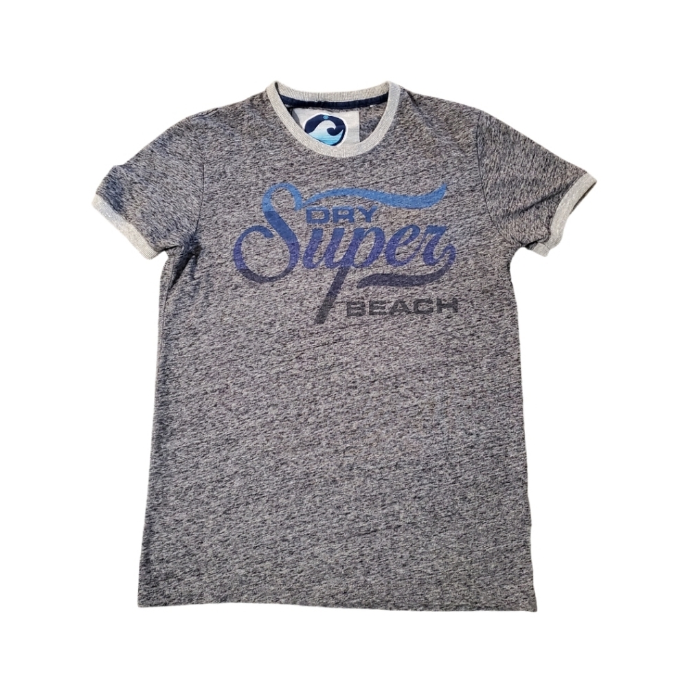 Superdry Men's Gray Pacific Surf Superdry Beach‎ Ringer T-shirt Small